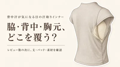 【人気ランキング】汗取りパッド付きインナーと背中汗・二重編みインナーをレビュー数順に比較